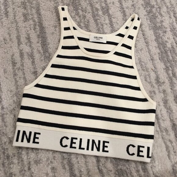 CELINE | Striped Bra Top in Athletic Knit - Picture 2 of 6